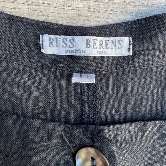 SOLD! Russ Berens 100% Linen Maxi Dress Shell Buttons Down Front Square Neck - Picture 3 of 13